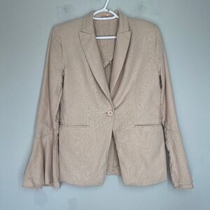 Free People Blazer Jacket Women's XS Blush Pink Linen Blend
